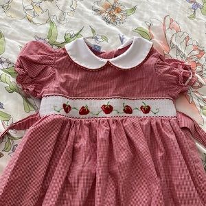 Smocked strawberry dress